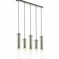 Suspension Brilliant Glasini Noir, 5 lumières