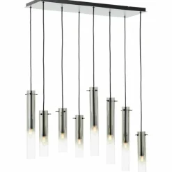 Suspension Brilliant Glasini Noir, 8 lumières