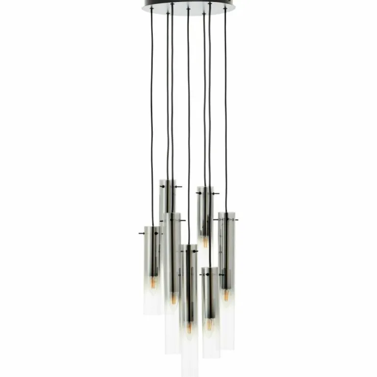 Suspension Brilliant Glasini Noir, 7 lumières