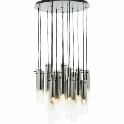 Suspension Brilliant Glasini Noir, 14 lumières