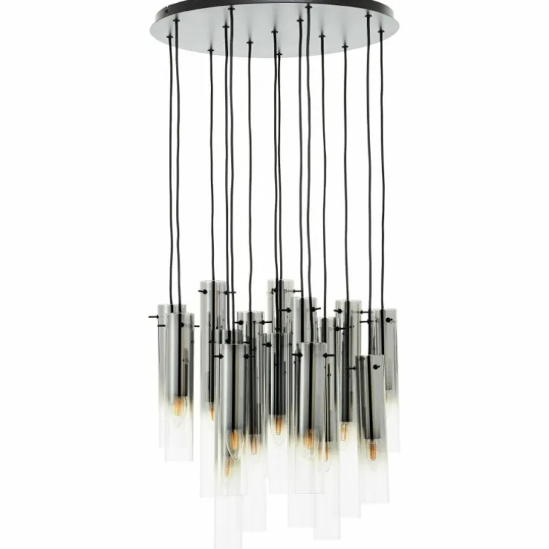 Suspension Brilliant Glasini Noir, 14 lumières