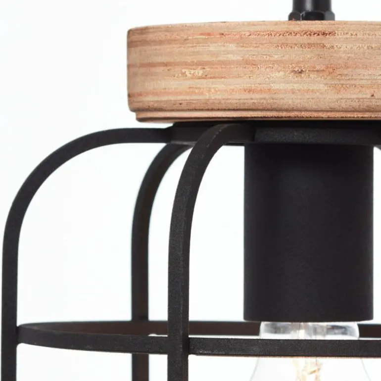 Suspension Brilliant Gwen Bois clair, Noir, 3 lumières