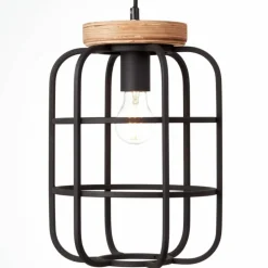 Suspension Brilliant Gwen Bois clair, Noir, 1 lumière