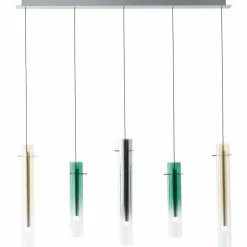 Suspension Brilliant Inez LED Argenté, 5 lumières