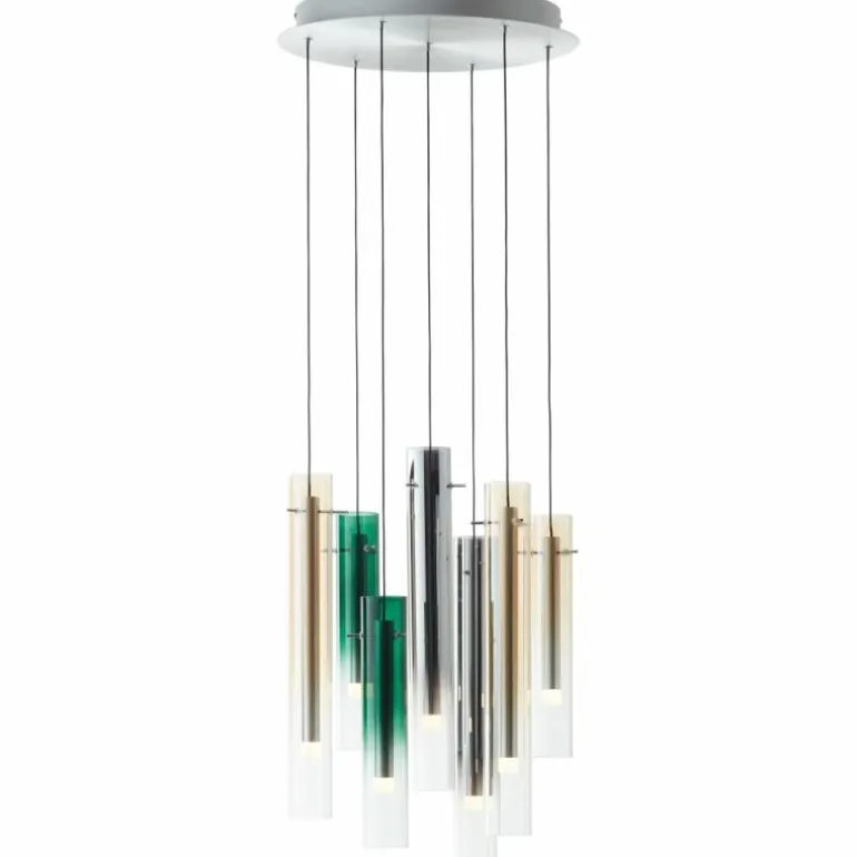 Suspension Brilliant Inez LED Argenté, 7 lumières