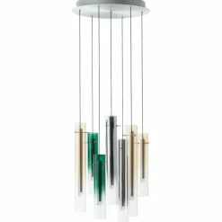 Suspension Brilliant Inez LED Argenté, 7 lumières