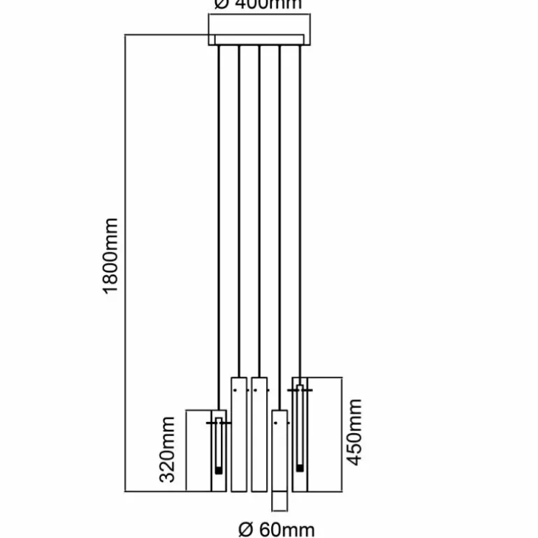 Suspension Brilliant Inez LED Argenté, 7 lumières