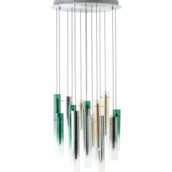 Suspension Brilliant Inez LED Argenté, 14 lumières