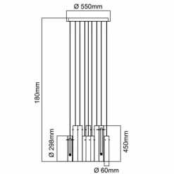 Suspension Brilliant Inez LED Argenté, 14 lumières