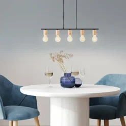 Suspension Brilliant Kerry Écru, 5 lumières