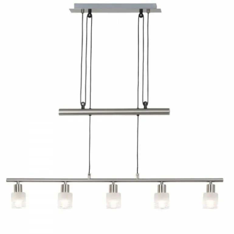 Suspension Brilliant Leuchten Lea Blanc, 5 lumières