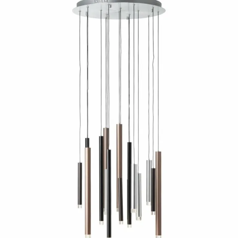 Suspension Brilliant Living Cembalo LED Brun, 16 lumières