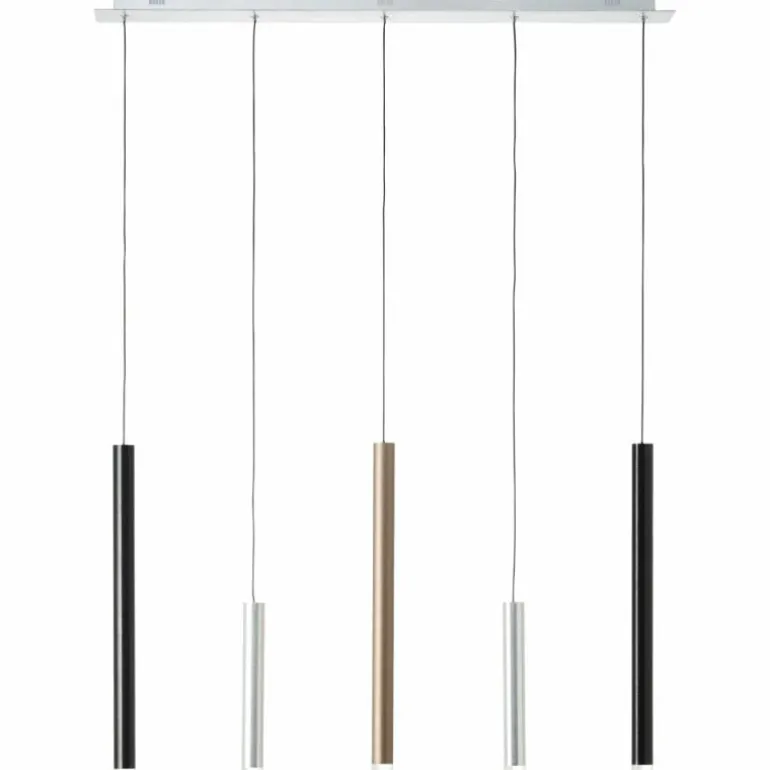 Suspension Brilliant Living Cembalo LED Aluminium, 5 lumières
