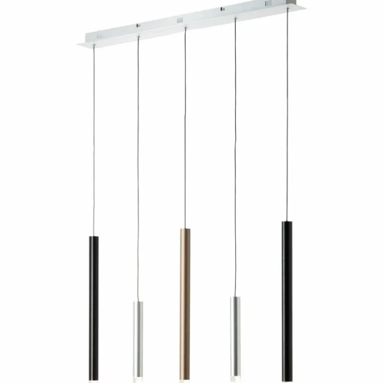 Suspension Brilliant Living Cembalo LED Aluminium, 5 lumières