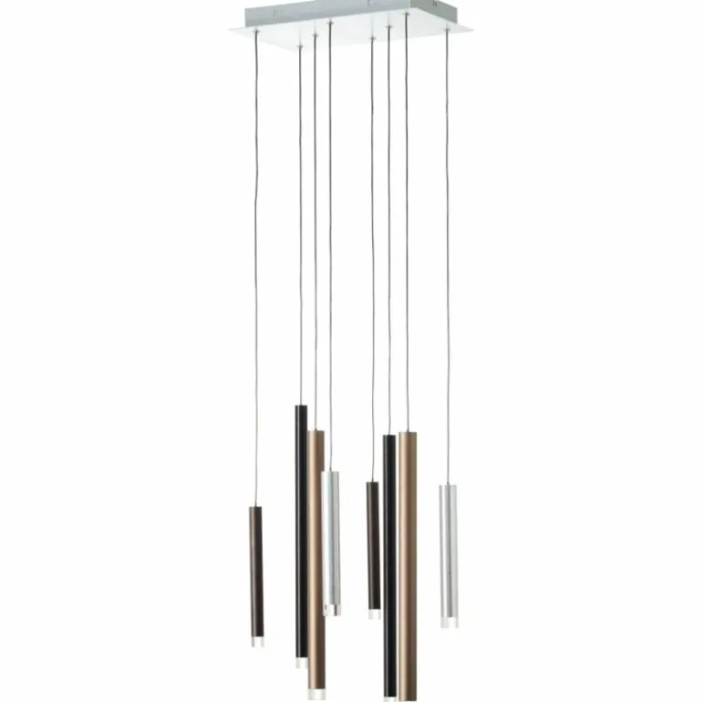 Suspension Brilliant Living Cembalo LED Brun, 8 lumières