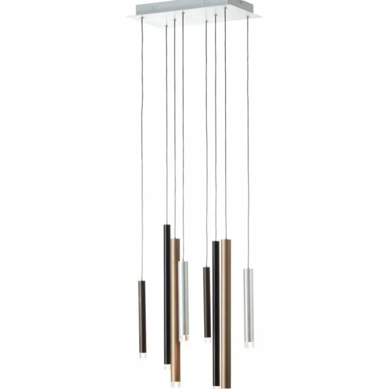 Suspension Brilliant Living Cembalo LED Brun, 8 lumières