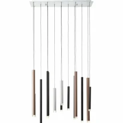 Suspension Brilliant Living Cembalo LED Brun, 14 lumières