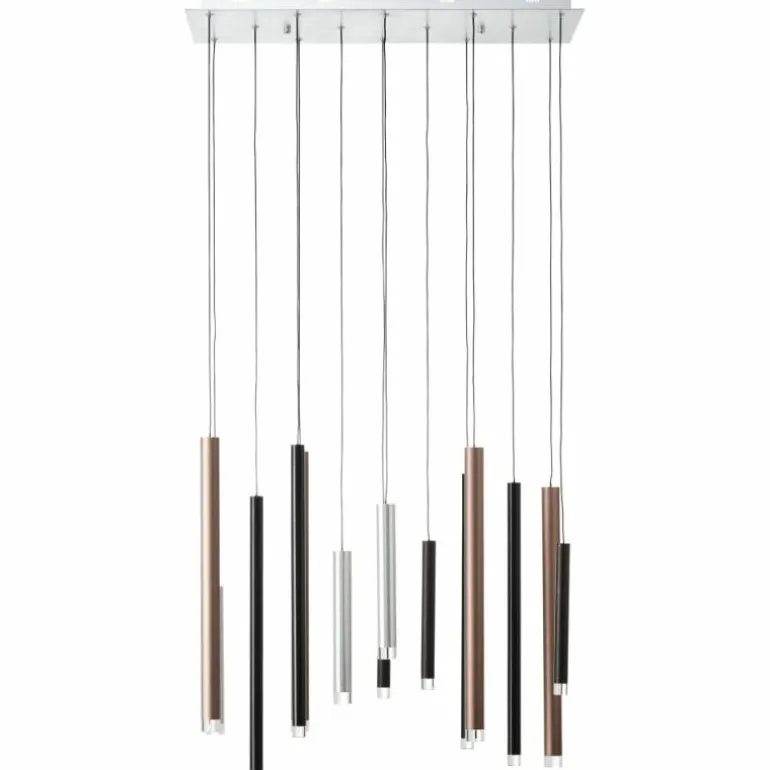 Suspension Brilliant Living Cembalo LED Brun, 14 lumières