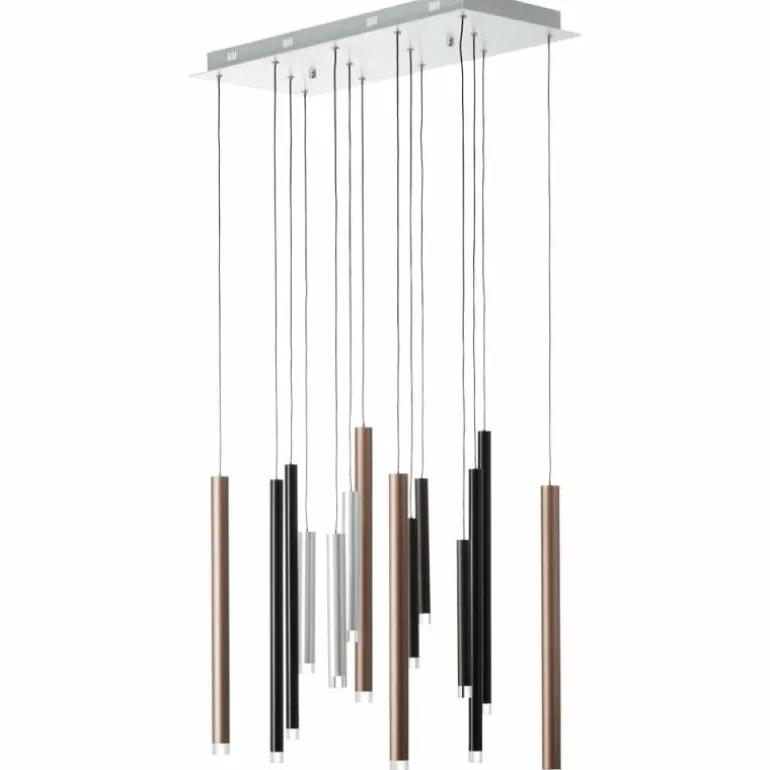 Suspension Brilliant Living Cembalo LED Brun, 14 lumières