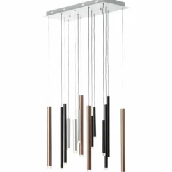 Suspension Brilliant Living Cembalo LED Brun, 14 lumières