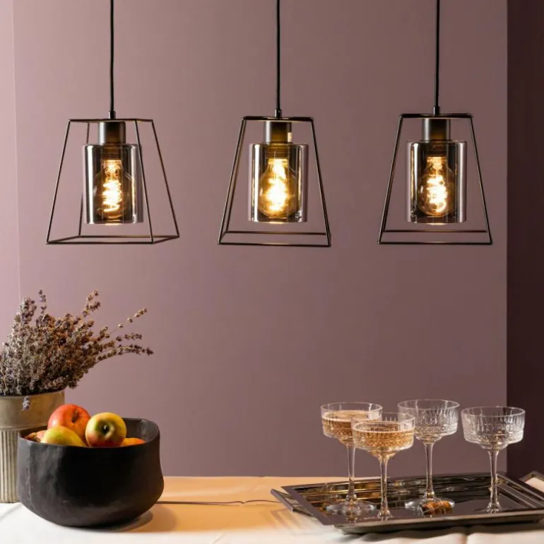 Suspension Brilliant Luxor Noir, 3 lumières