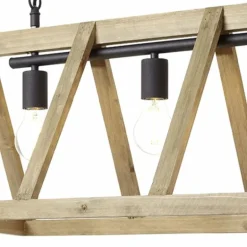 Suspension Brilliant Matrix Wood Bois clair, 4 lumières