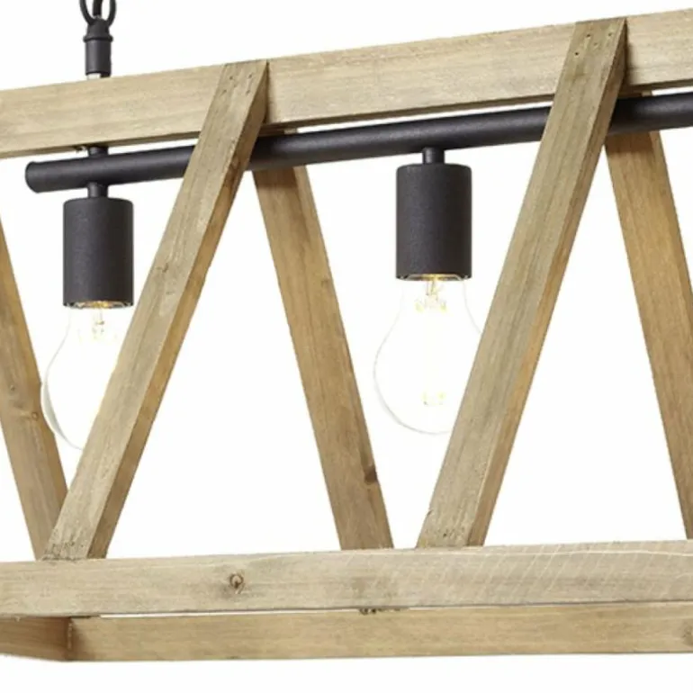 Suspension Brilliant Matrix Wood Bois clair, 4 lumières