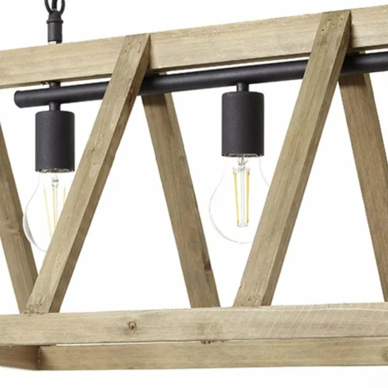 Suspension Brilliant Matrix Wood Bois clair, 4 lumières