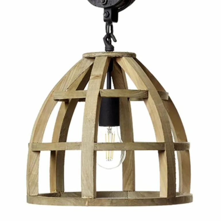 Suspension Brilliant Matrix Wood Noir, 1 lumière