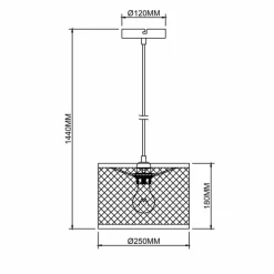 Suspension Brilliant Maze Noir, 1 lumière