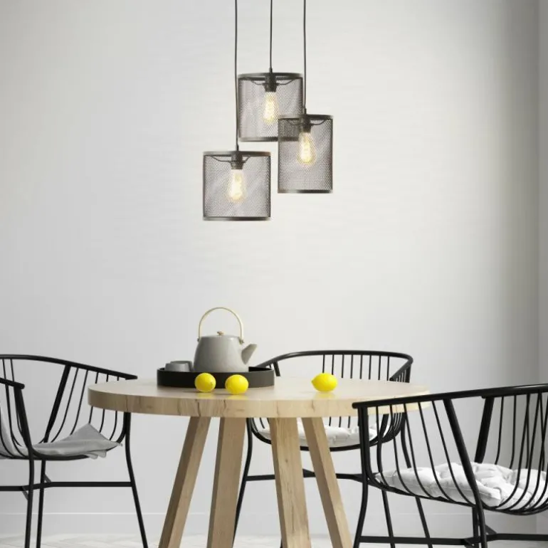 Suspension Brilliant Maze Noir, 3 lumières