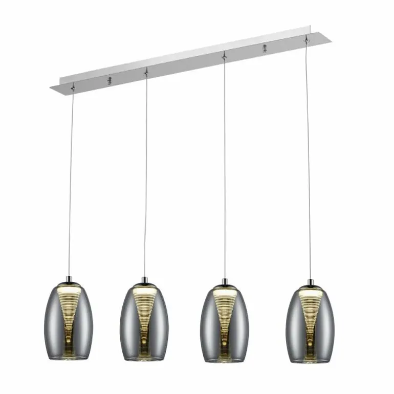 Suspension Brilliant Metropolis LED Chrome, 4 lumières