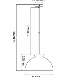 Suspension Brilliant Nalam Écru, Blanc, 1 lumière