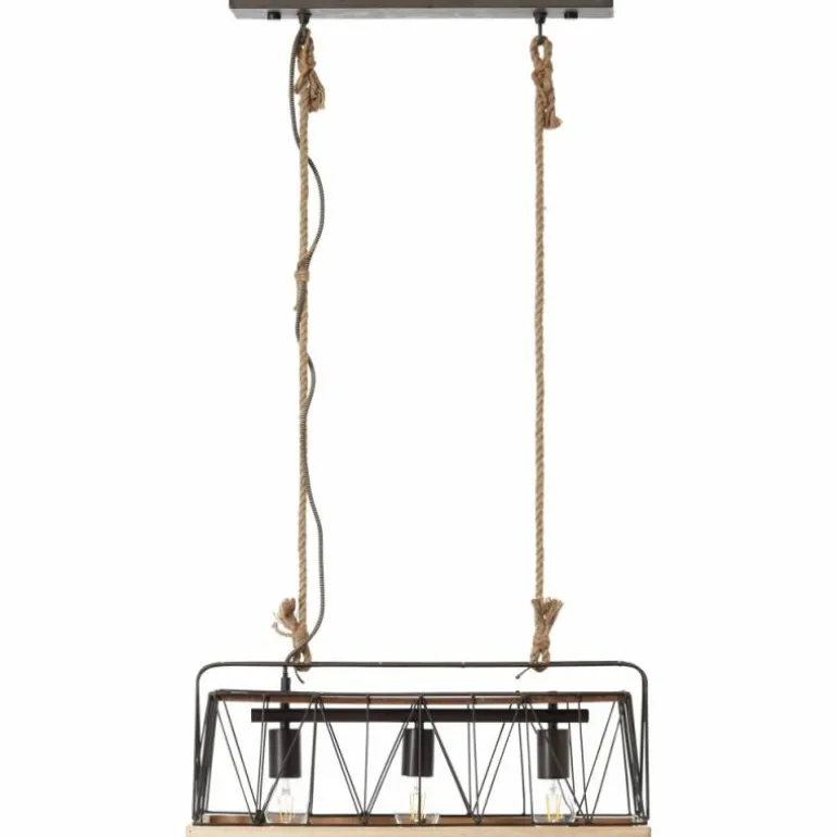 Suspension Brilliant Narcy Bois foncé, 3 lumières