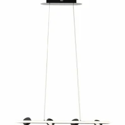 Suspension Brilliant Nebeker LED Noir, 4 lumières, Télécommandes