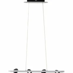 Suspension Brilliant Nebeker LED Noir, 4 lumières, Télécommandes