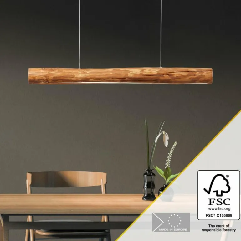 Suspension Brilliant Odun LED Bois clair, Noir, 1 lumière