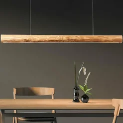 Suspension Brilliant Odun LED Bois clair, Noir, 1 lumière