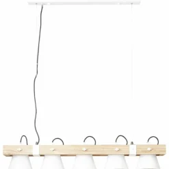 Suspension Brilliant Plow Bois foncé, Blanc, 5 lumières