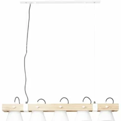 Suspension Brilliant Plow Bois foncé, Blanc, 5 lumières