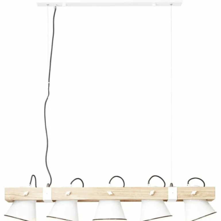 Suspension Brilliant Plow Bois foncé, Blanc, 5 lumières