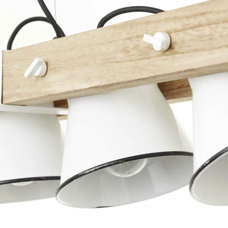 Suspension Brilliant Plow Bois foncé, Blanc, 5 lumières