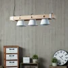 Suspension Brilliant Plow Bois clair, Blanc, 3 lumières