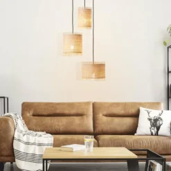 Suspension Brilliant Raffy Noir, 3 lumières