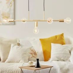 Suspension Brilliant Skylab Or, 5 lumières