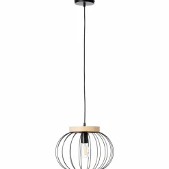 Suspension Brilliant SORANA Bois foncé, Noir, 1 lumière