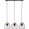 Suspension Brilliant SORANA Bois foncé, Noir, 3 lumières