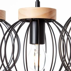 Suspension Brilliant SORANA Bois foncé, Noir, 3 lumières