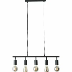 Suspension Brilliant Tiffany Noir, 5 lumières