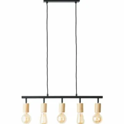 Suspension Brilliant Tiffany Écru, Noir, 5 lumières